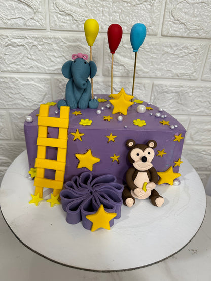 Monkey Elephant Cake - Birthday Bumps